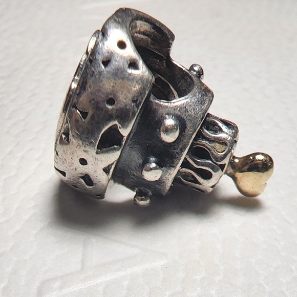 Pandora Two Tone Silver Wedding Cake Charm - Picture 6 of 8